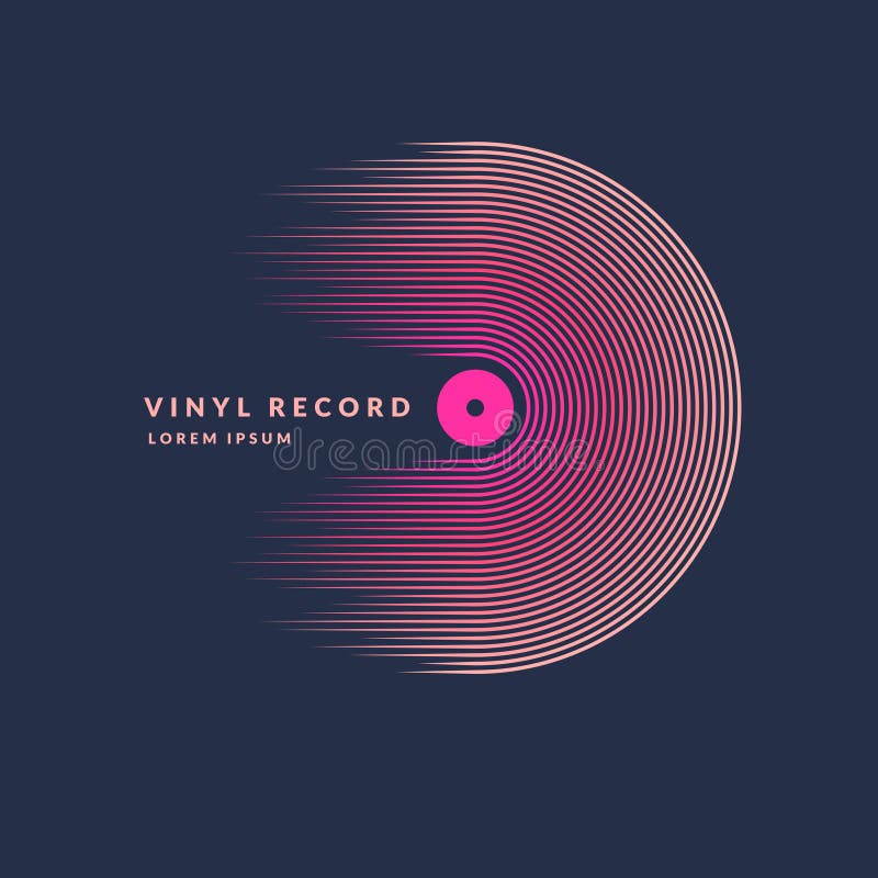 Vinile. musica illustrativa vettoriale su sfondo scuro. royalty illustrazione gratis