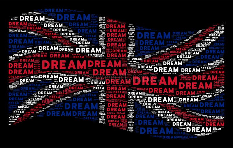 Vinkande Storbritannien flaggamodell av dröm- ord royaltyfri illustrationer Vinkande Storbritannien flaggamodell av dröm- ord royaltyfri illustrationer