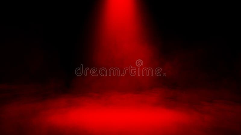 Vinklar genom mörk dimma Strålkastarljuset på golvet Spotlight på isolerad bakgrund Lagerbild