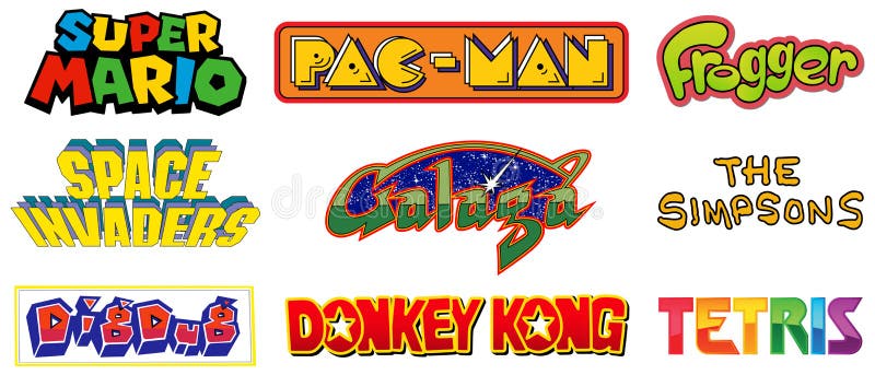 Classic Arcade Video Game Logos of the 90's - Logo Design