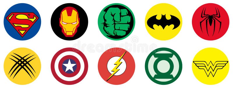 Logos of the Most Famous Superheroes Editorial Stock Image ...