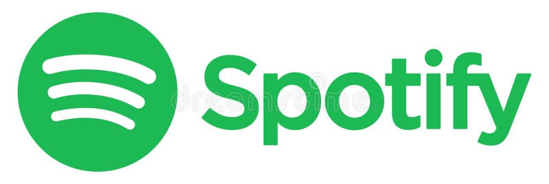 Spotify green logo. Music online app icon on white background