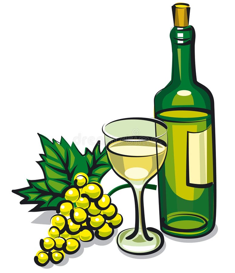 Vino bianco asciutto illustrazione di stock. Illustrazione di