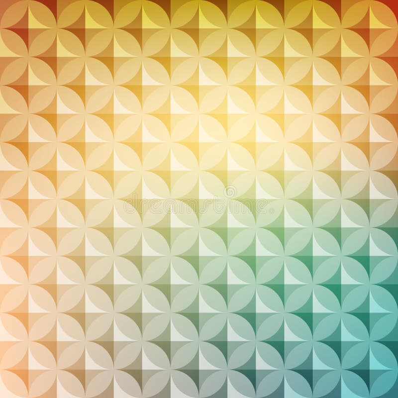 Vintage abstract circle pattern with decorative geometric and abstract elements. Vector colorful background stock illustration