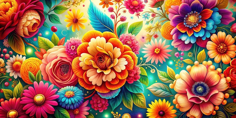 Vintage Abstract floral Greeting Card Design Eine lebendige botanische Printwerbung für Ihr Zuhause lizenzfreie abbildung