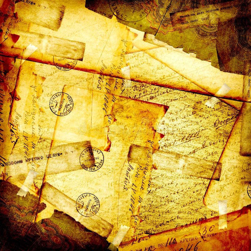 Vintage Aged Background, Old Postcard Stock Illustration Illustration