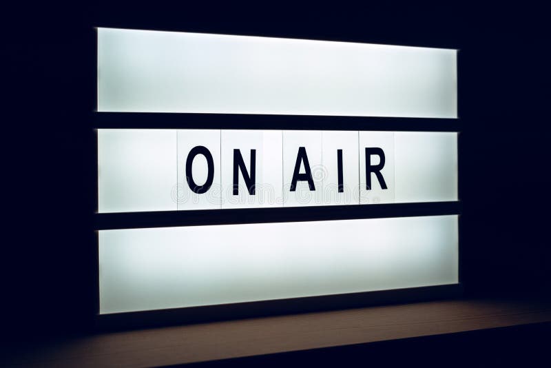 Vintage On Air live broadcast sign