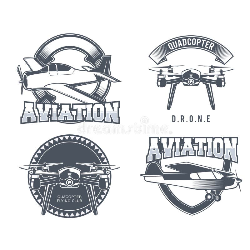 Vintage airplane emblems stock vector. Illustration of airline - 96103823