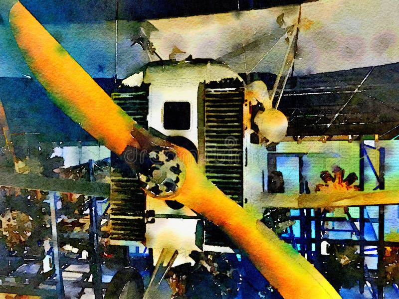 Vintage airplane front royalty free illustration