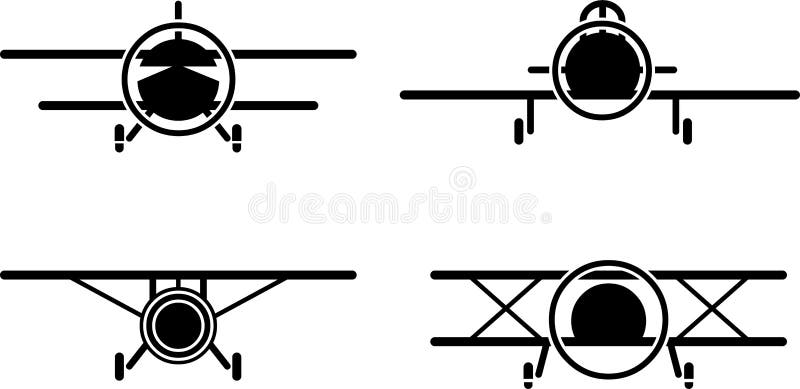 Vintage airplane icon set vector illustration