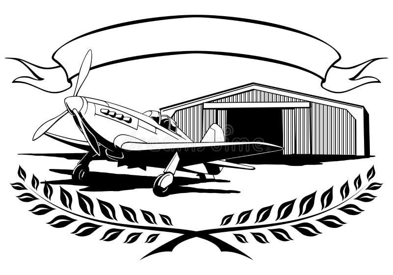 Vintage airplane propeller, aeroclub standing on