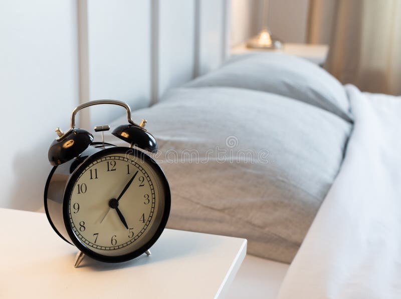 Vintage Alarm Clock in Bright Bedroom Stock Image Image of alarm