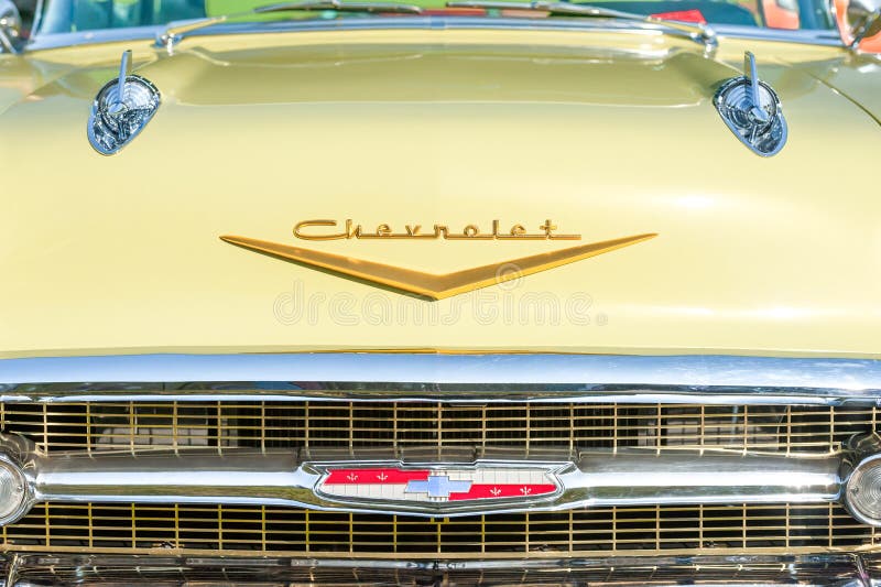 Vintage American Chevrolet grille closeup
