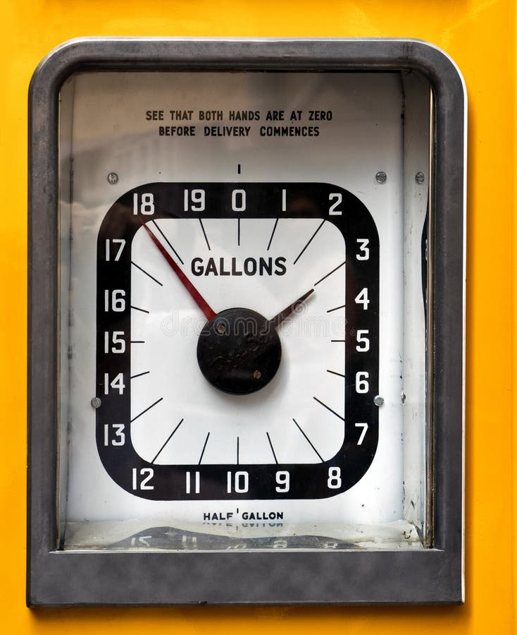 Old analog gas pump meter stock image. Image of hose 41206419