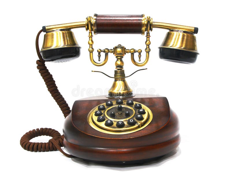 Old Rotary Dial Antique Landline Telephone Vintage Table Brass