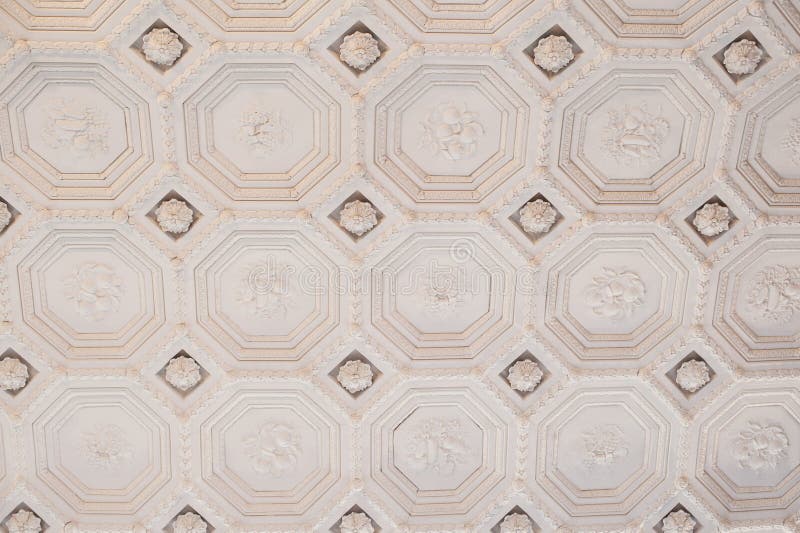 Vintage Architectural Texture Of The Ceiling In A Classic Style