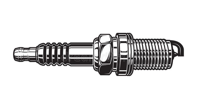 Vintage automobile spark plug concept stock illustration
