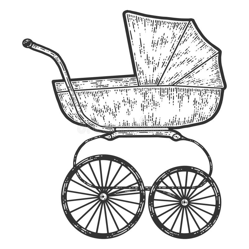black vintage stroller