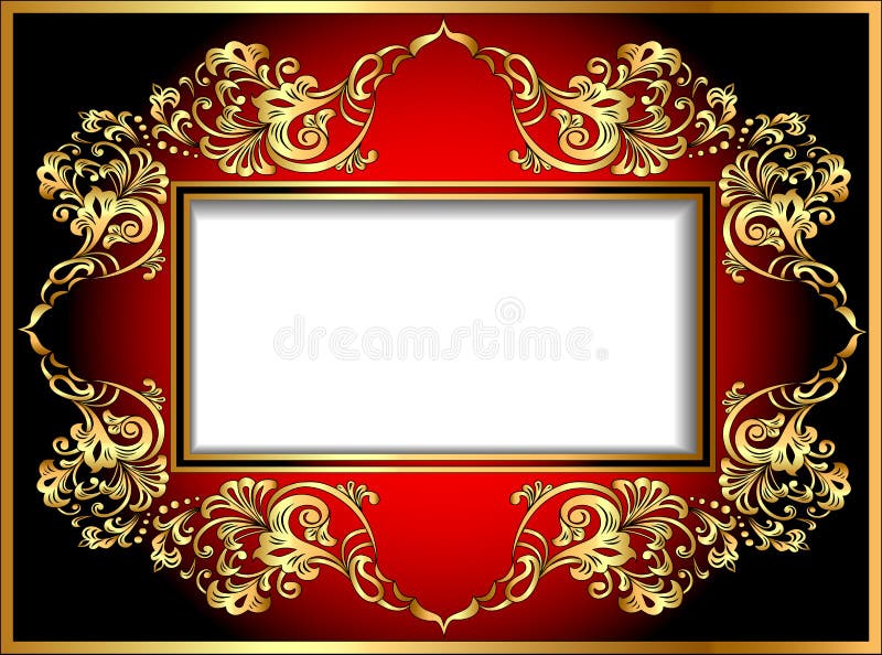Vintage Background Frame with Gold Ornaments Stock Vector - Illustration of  circle, black: 33483798