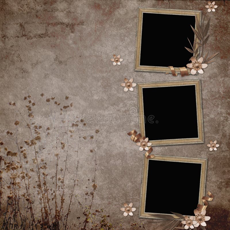 Vintage Background with frames and flowers