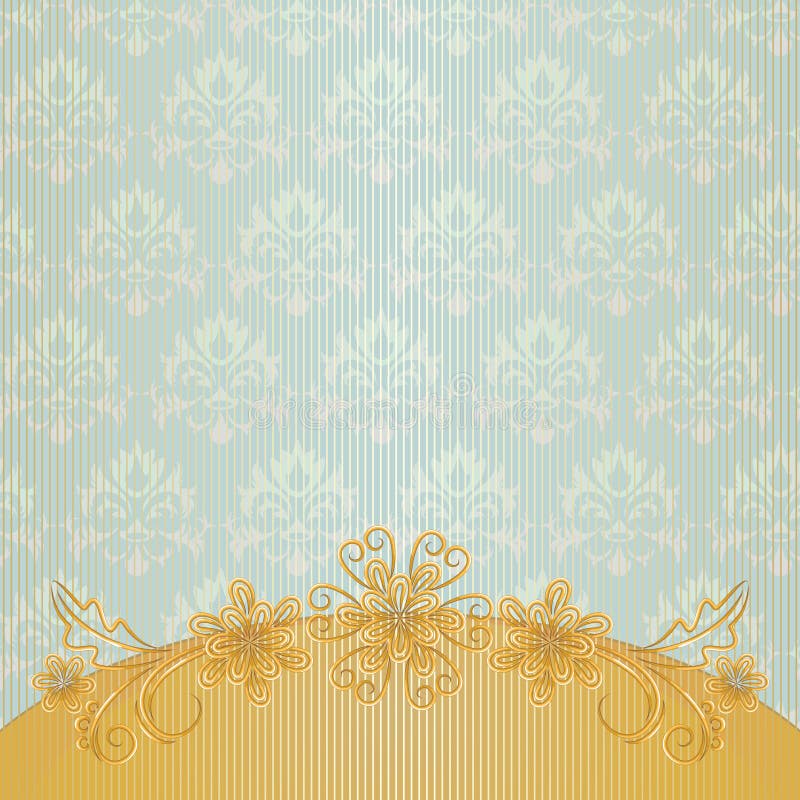 Vintage background with gold flower