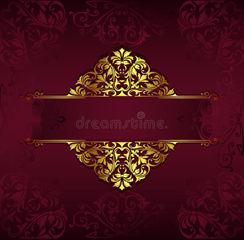 Vintage background with golden lace ornaments and art deco floral decorative elements vector illustration Vintage background with golden lace ornaments and art deco floral decorative elements vector illustration