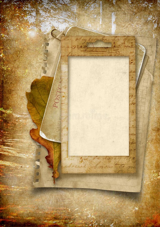 Vintage background with old photo frame