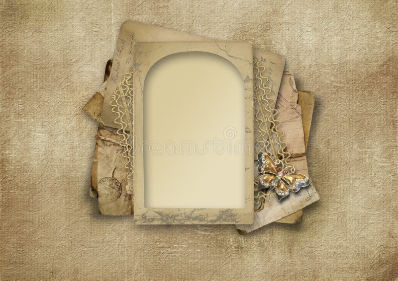 Vintage background with victorian card