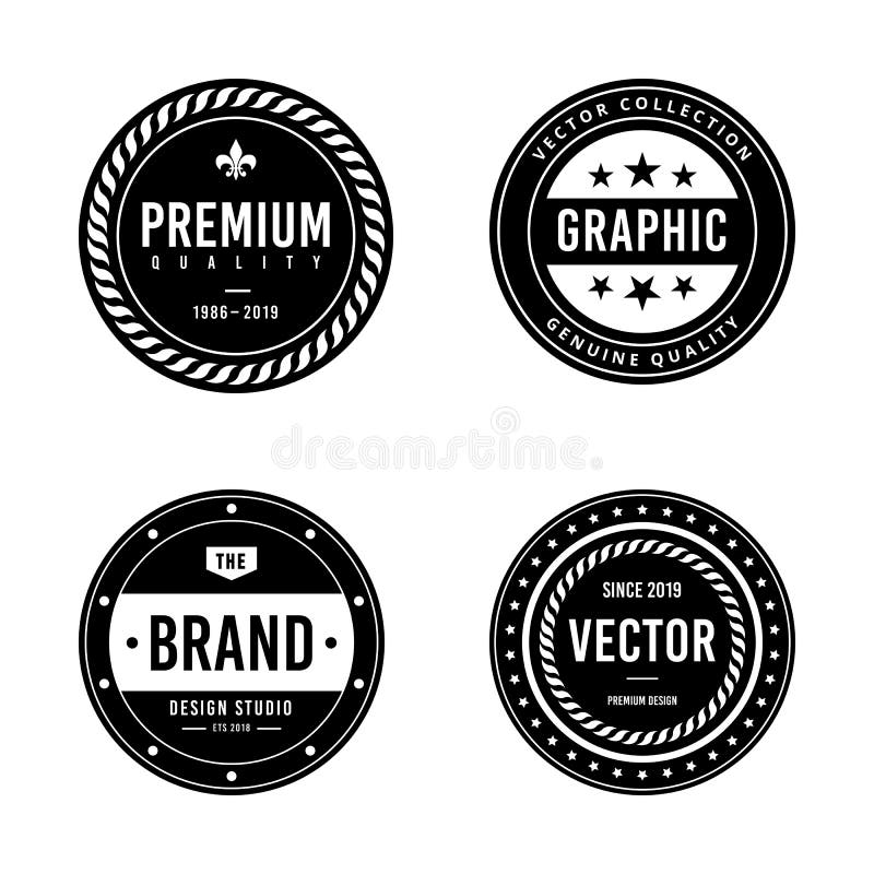 Vintage badge design set stock vector. Illustration of vision - 135765493