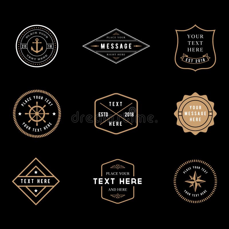 Set of vintage minimal badge logo designs. Minimal shield vectors