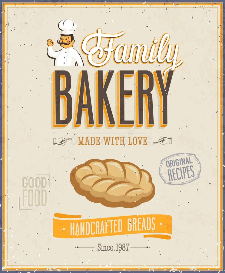 Vintage Bakery Poster. stock illustration
