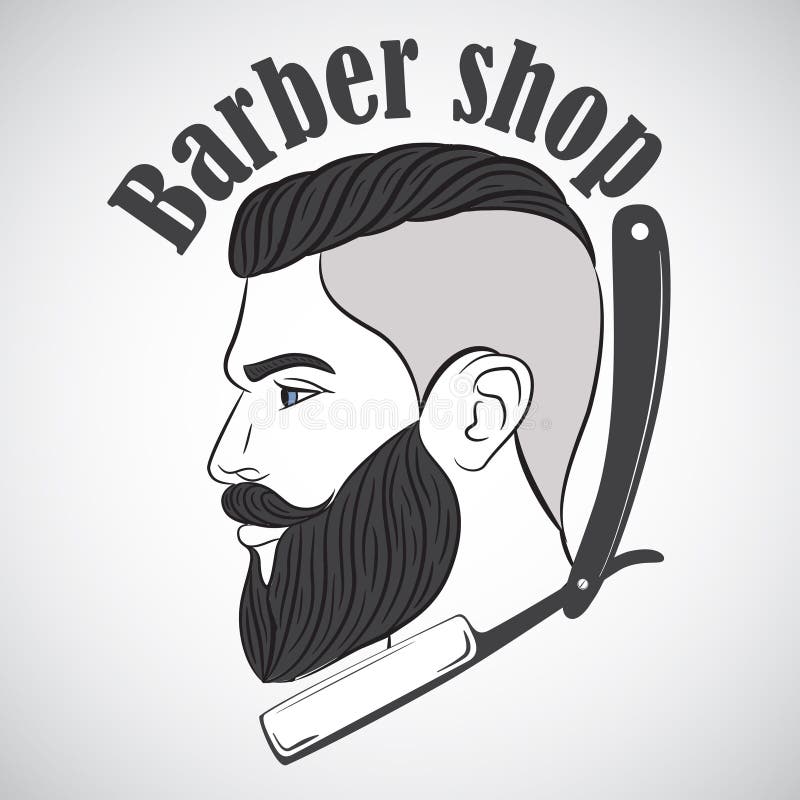 Vintage barber shop emblem, label, badge, logo stock illustration Vintage barber shop emblem, label, badge, logo stock illustration