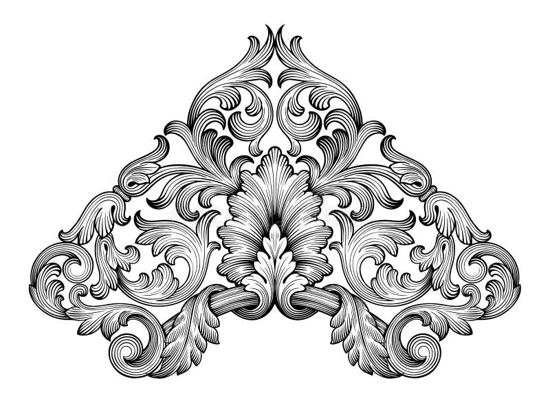 Vintage Baroque Frame Scroll Ornament Vector Stock Vector