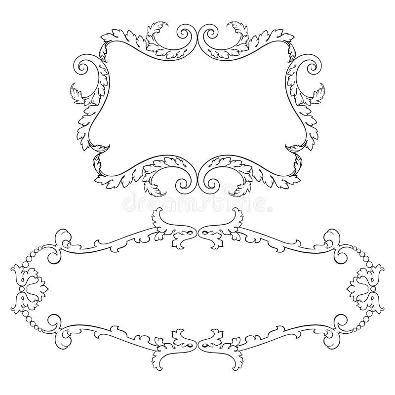 Vintage baroque frame set scroll ornament vector stock illustration Vintage baroque frame set scroll ornament vector stock illustration