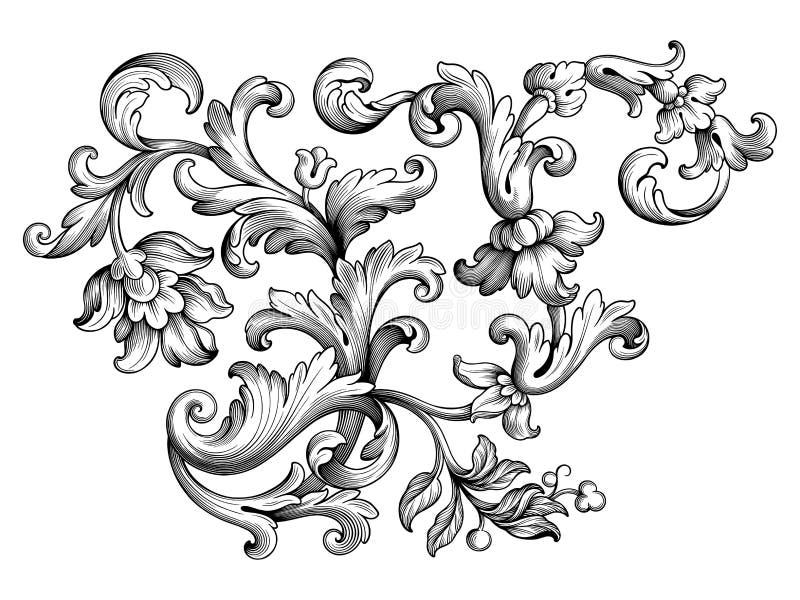 Vintage Baroque Victorian frame border monogram floral ornament  scroll engraved retro pattern tattoo calligraphic vector heraldic