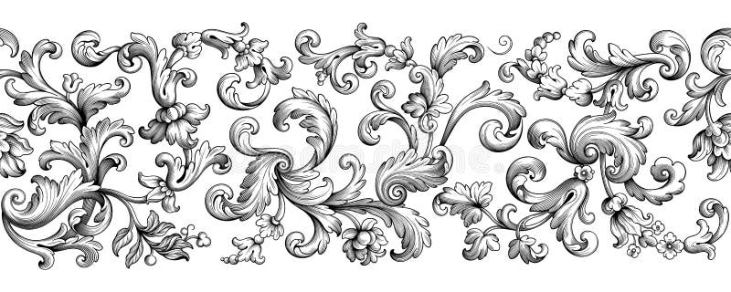 Vintage Baroque Victorian frame border monogram florala ornament scroll engraved retro mönster tattoo calliGraph vector heraldic royaltyfri illustrationer