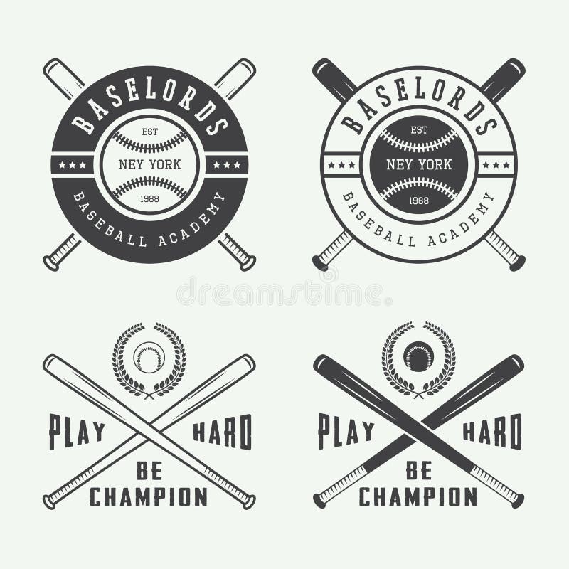 Set of Vintage Baseball Typography Emblems, Sports Logos and Design
