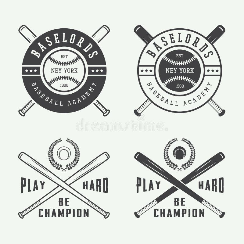 Set of Vintage Baseball Typography Emblems, Sports Logos and Design ...