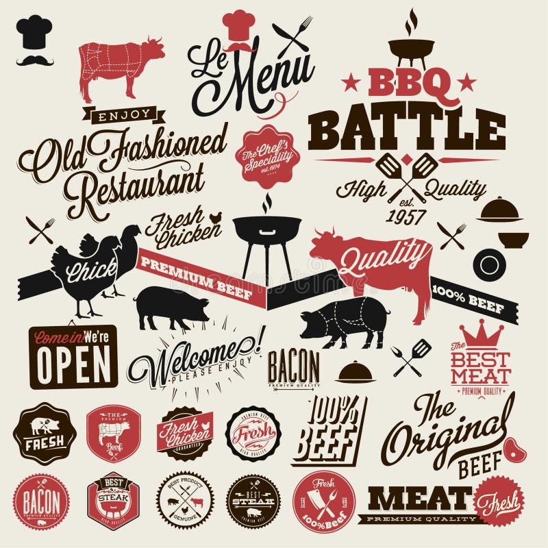 Vintage BBQ Grill Party royalty free illustration Vintage BBQ Grill Party royalty free illustration