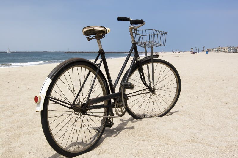 Vintage Bicycle on Beach stock photo. Image of vintage 28684984
