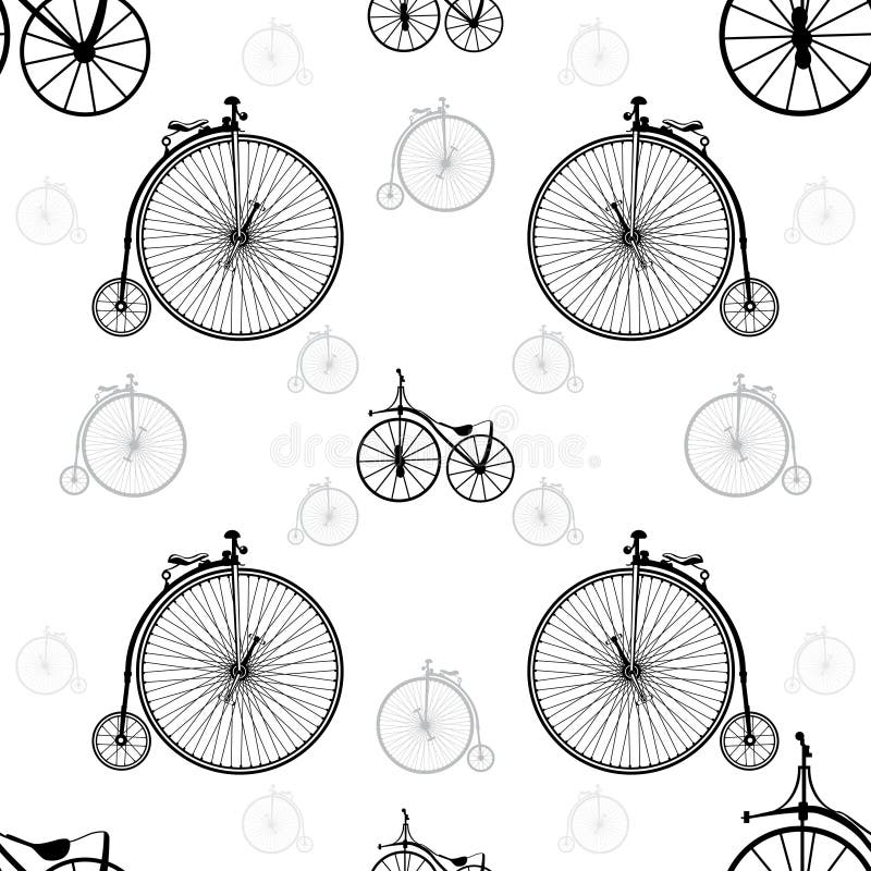 Vintage bicycle seamless background