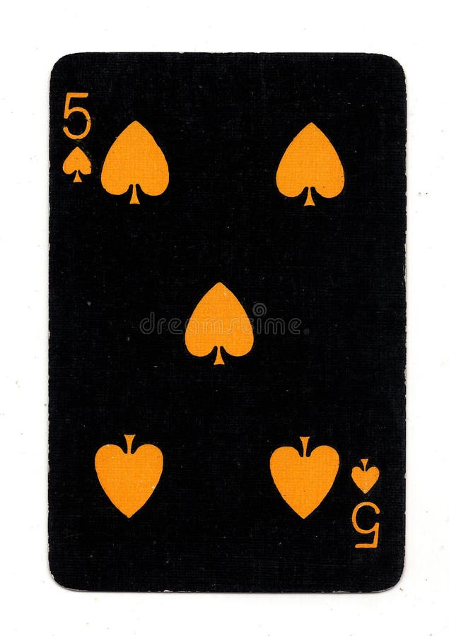 A vintage black spades playing card. stock photos