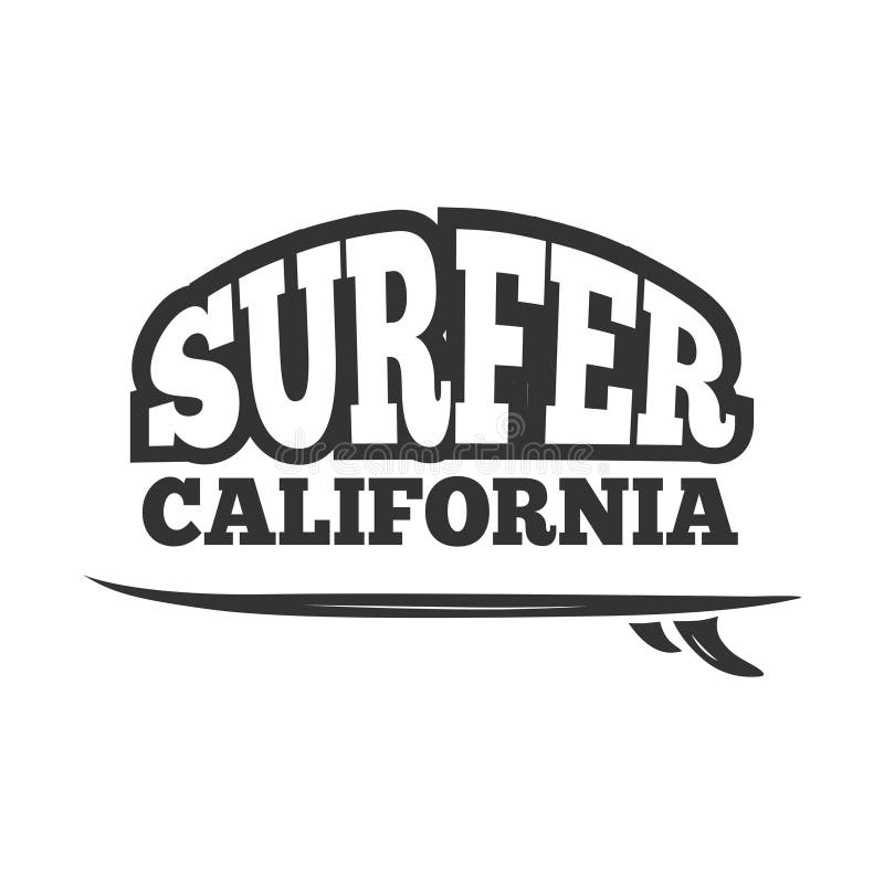 Vintage Black Surf Graphics, Emblems and Labels. Vector Set Stock ...