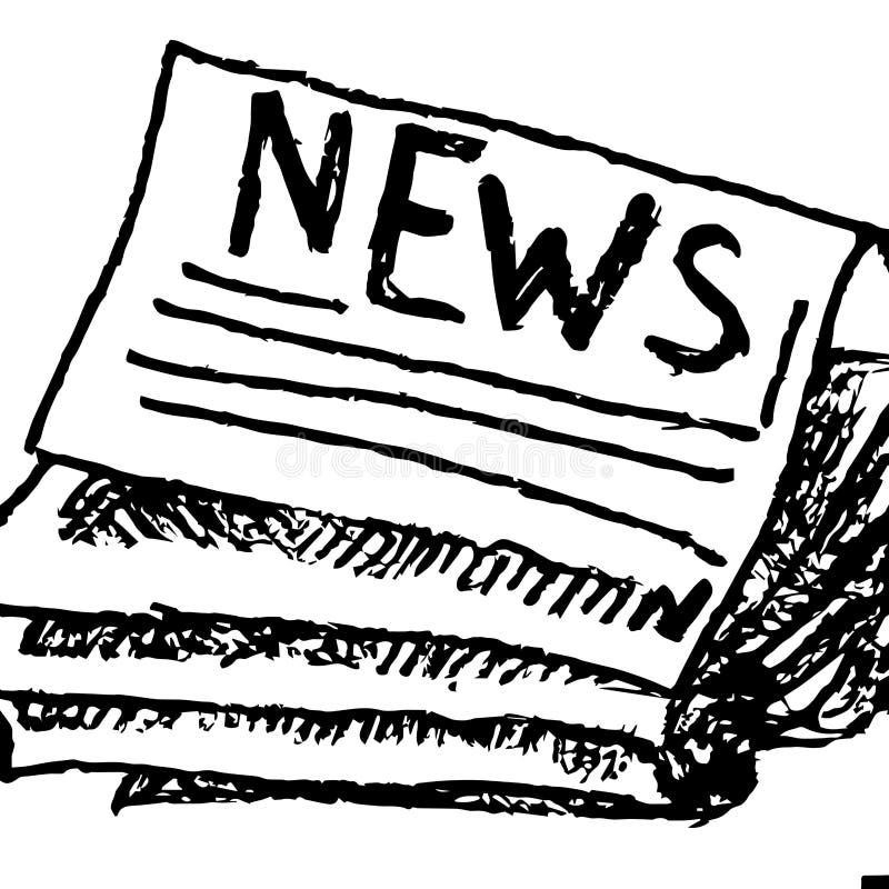 Vintage Black and White Newspaper Illustration Stock Illustration