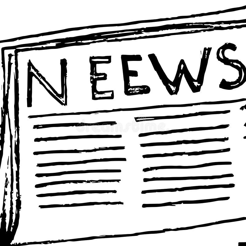 Vintage Black and White Newspaper Illustration Stock Illustration