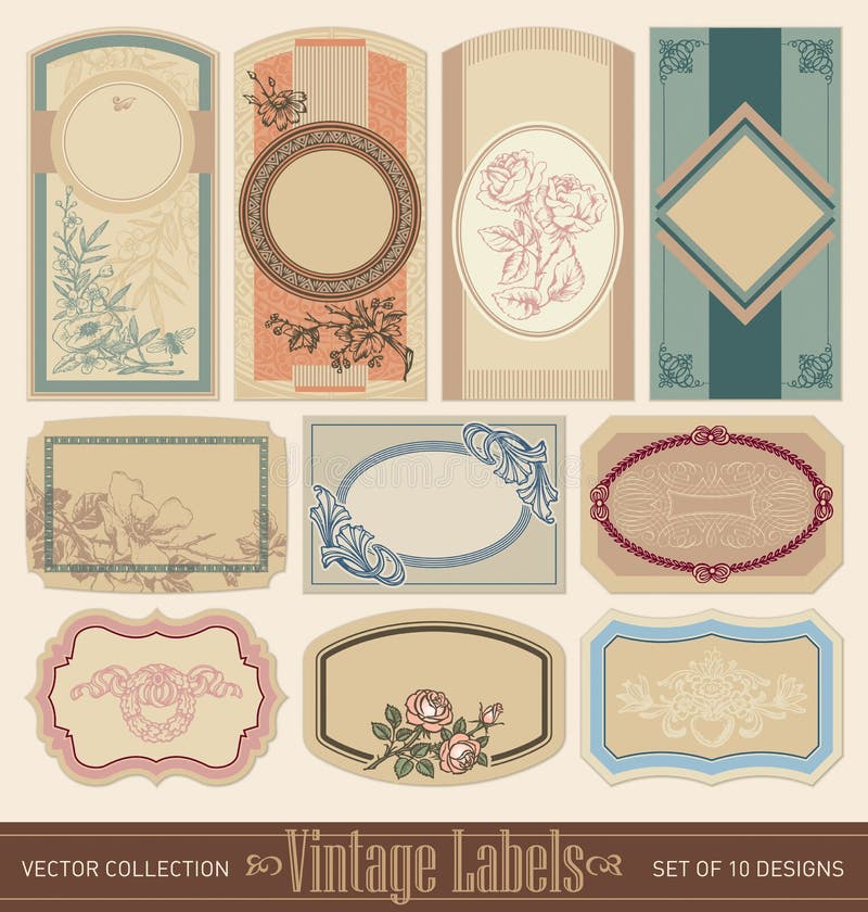 Vintage Blank Labels Set (vector) Stock Vector - Illustration of ...