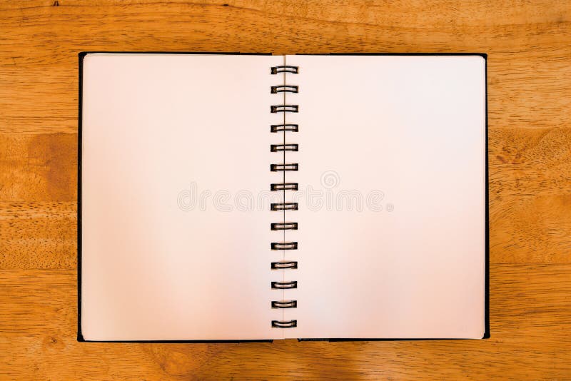 Vintage Blank Open Notebook Style on Wooden Background. Note Book ...