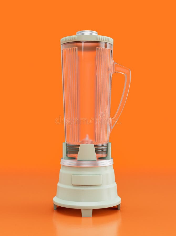 Vintage Blender, Retro Kitchen Appliance Front View, 3d Rendering Stock