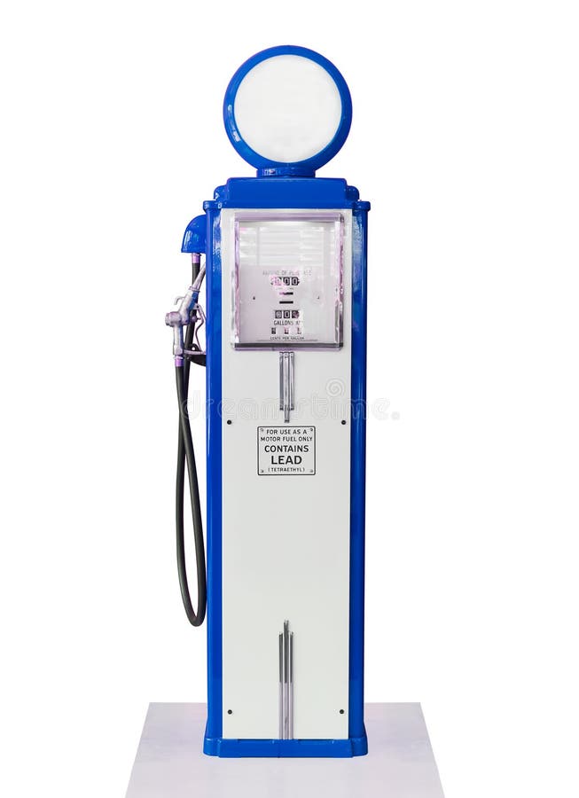 Vintage White Fuel Pump on White Background Stock Photo Image of