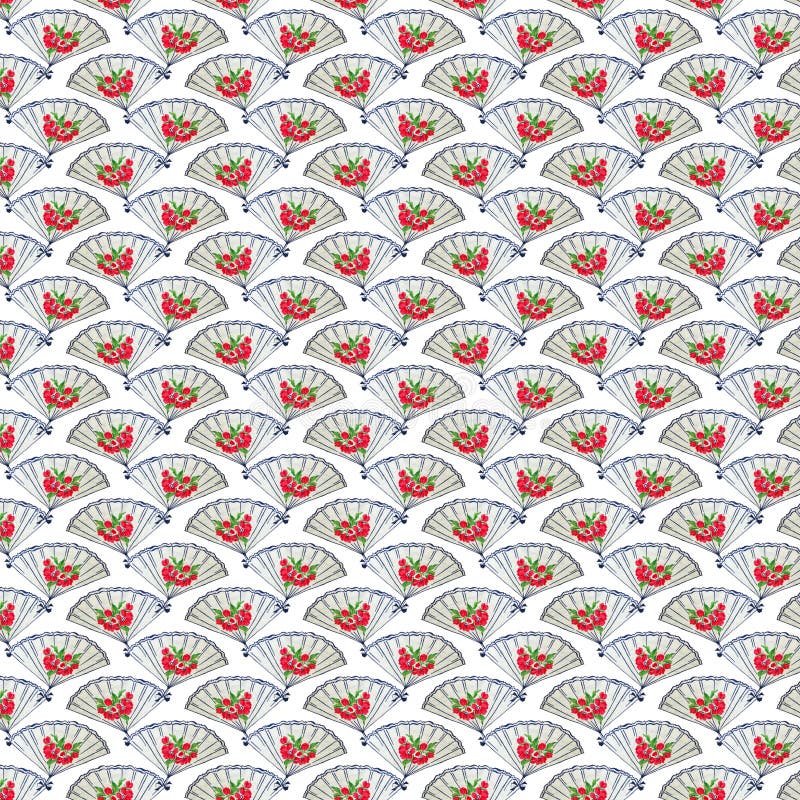 Vintage Blue and Red Fan Background repeat wallpaper royalty free stock photos